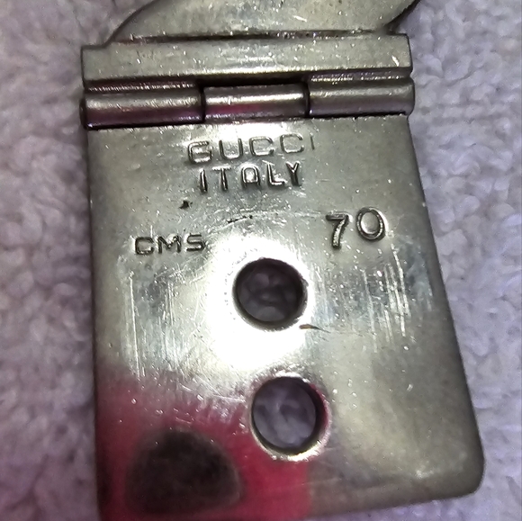 1970's VINTAGE GUCCI SILVER PLATE GG BELT - Picture 4 of 10